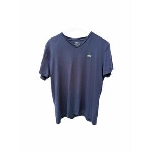 Lacoste Blue T-Shirts Pima Cotton Navy T-Shirt Size 6 (Large)